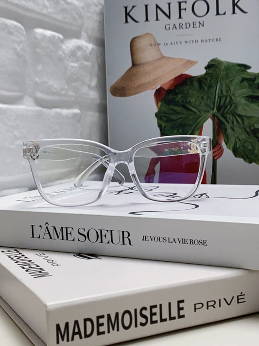 CHANEL SQUARE SUNGLASSES 632887 IN CLEAR ACETATE