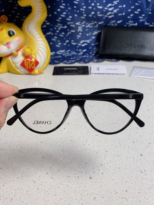 CHANEL CAT EYE SUNGLASSES CH3393 IN BLACK ACETATE CLEAR LENSES