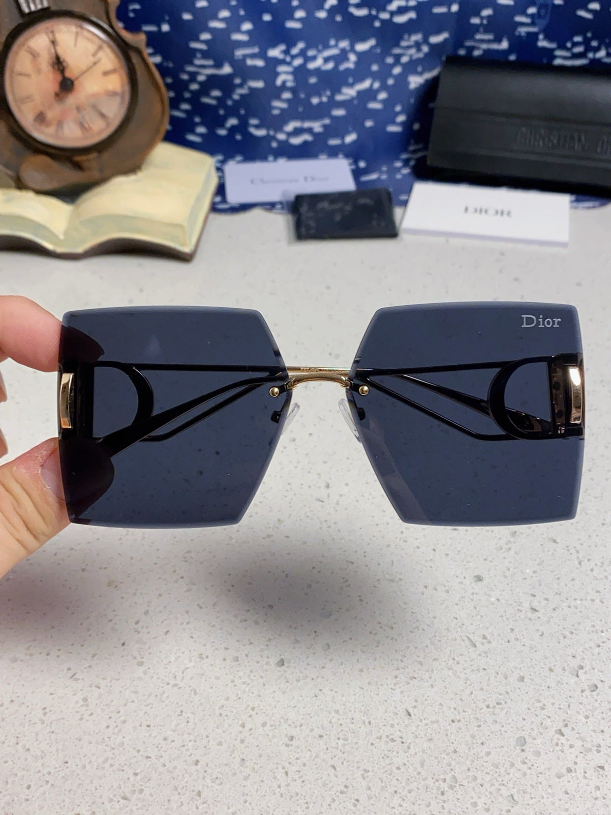 DIOR 30MONTAIGNE S7U SUNGLASS 578110 IN GOLD METAL GREY LENSES