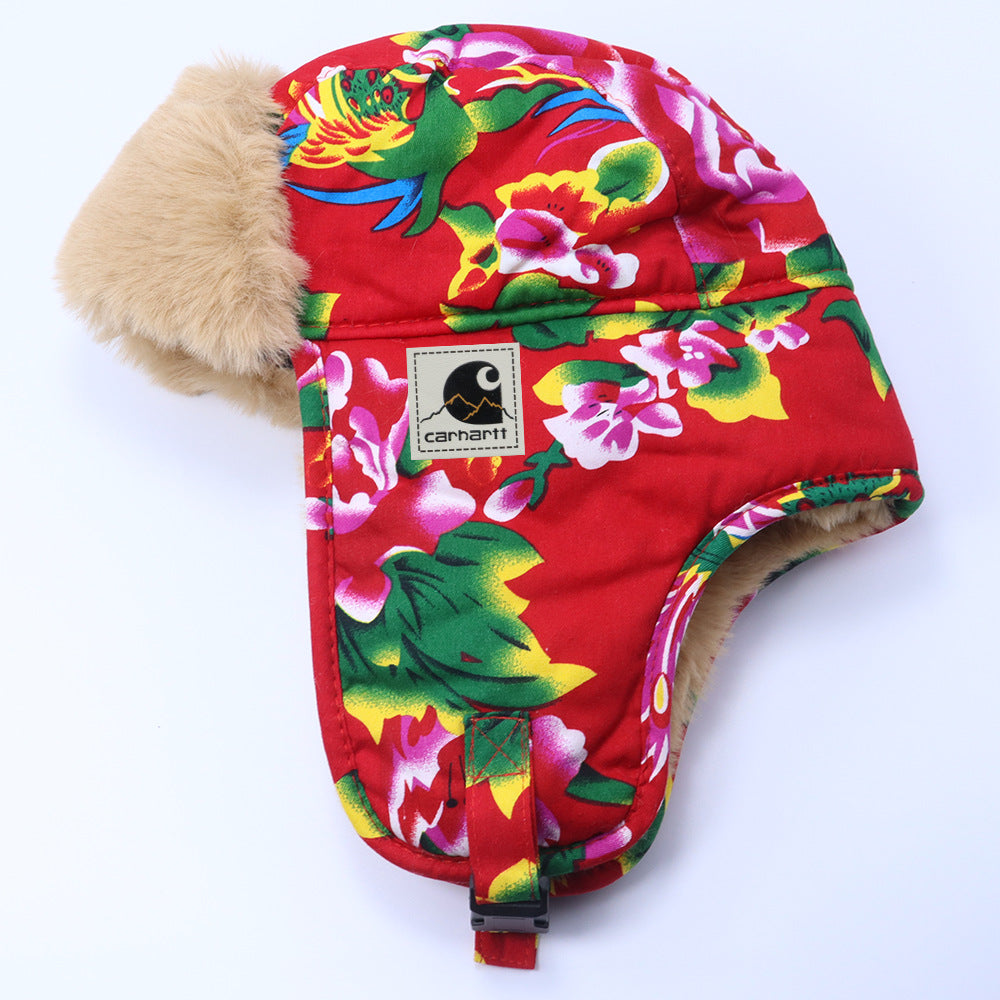 Stussy Hat Lei Feng Hat Winter Warm Fleece Thickened Ethnic Style