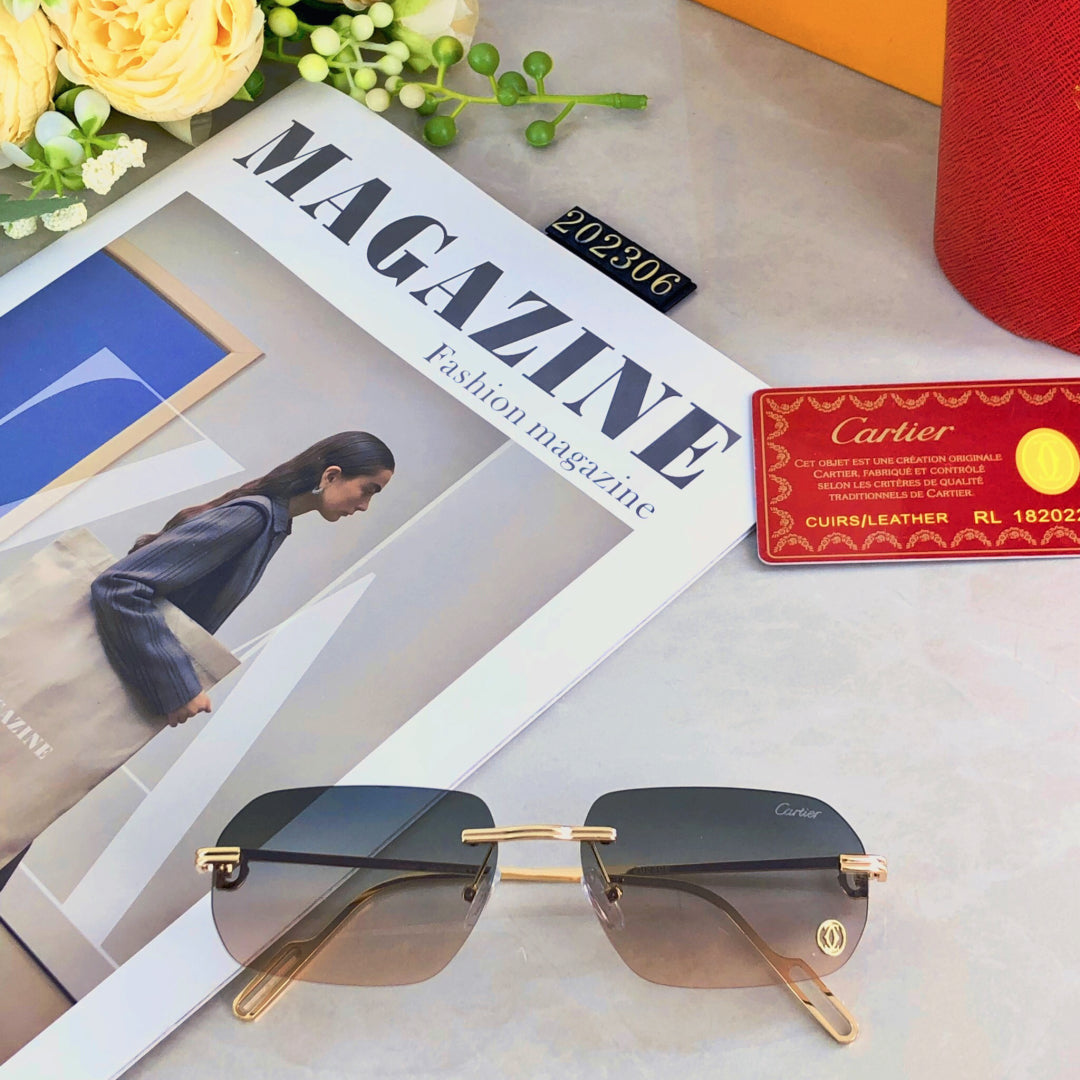 C DE RECTANGULAR SUNGLASSES  578002 IN METAL