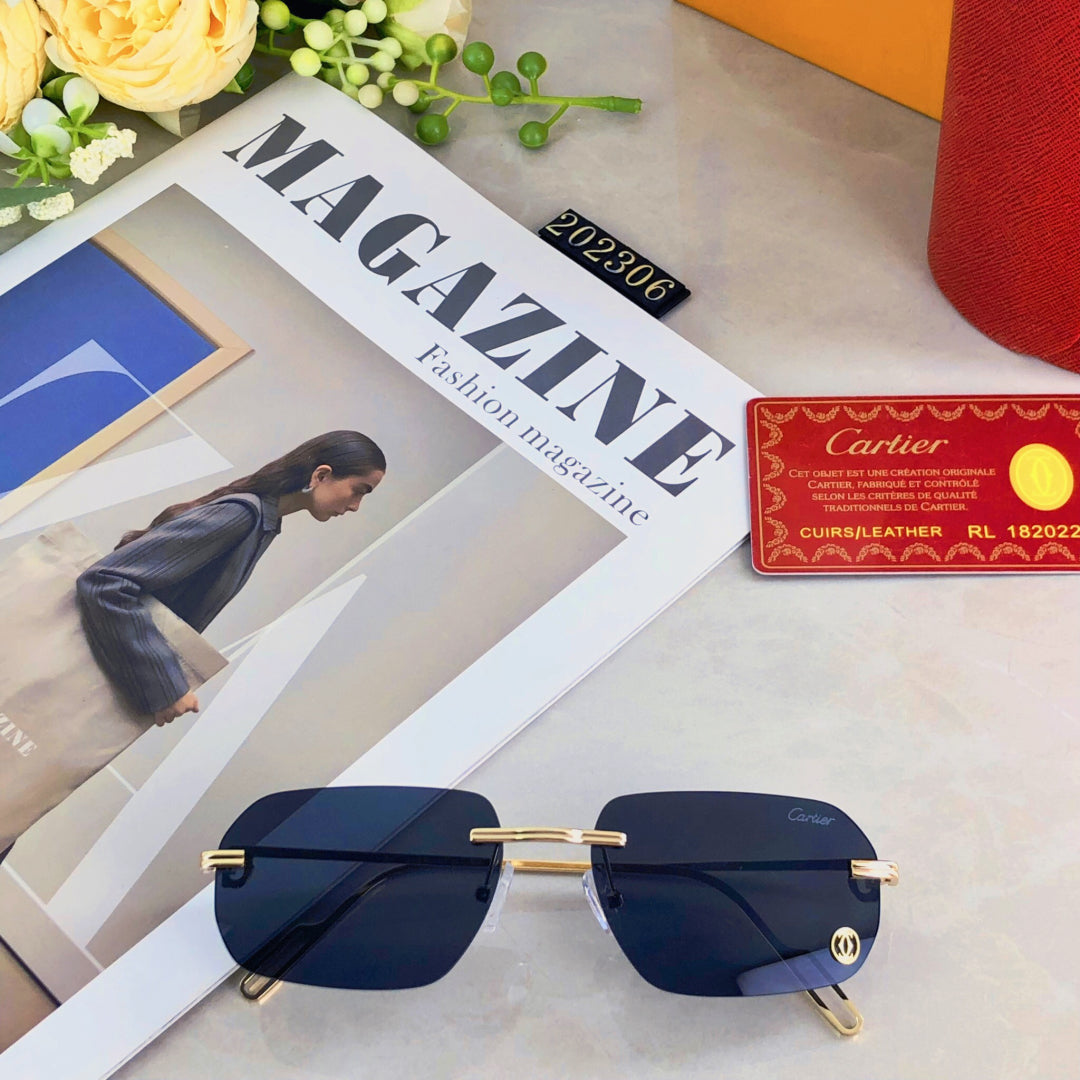C DE RECTANGULAR SUNGLASSES  578002 IN METAL