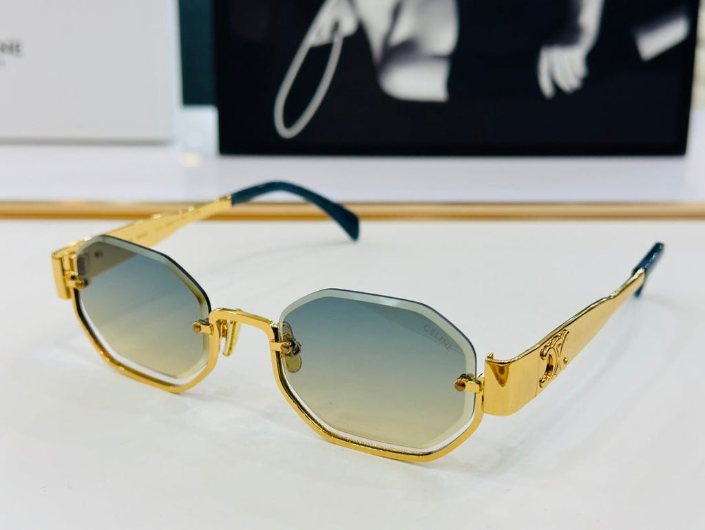 CELINE TRIOMPHE SEMI-RIMLESS SUNGLASS CL42118 IN METAL