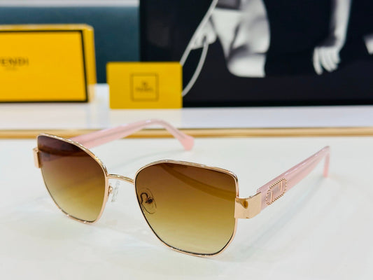 BAGUETTE SQUARE FRAME SUNGLASSES FE40051 IN METAL