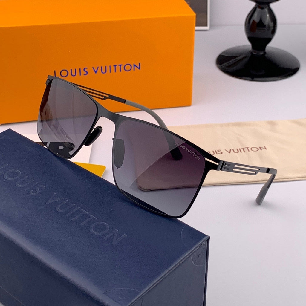 LOUIS VUITTON RECTANGULAR SUNGLASSES L169 IN METAL