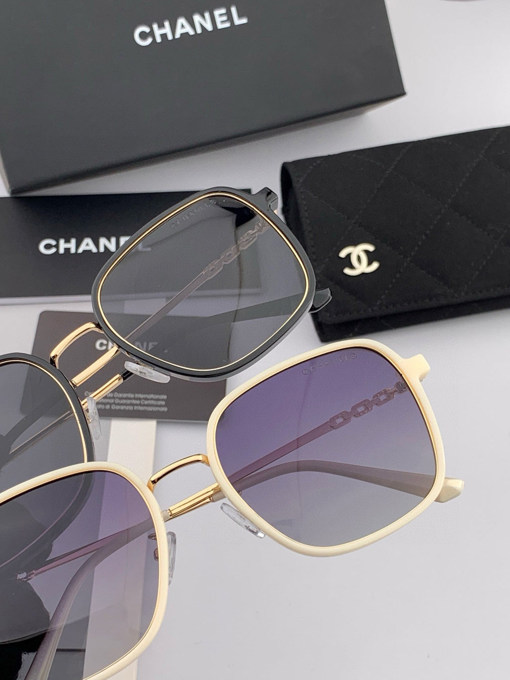 CHANEL SQUARE SUNGLASSES CH0826 IN METAL