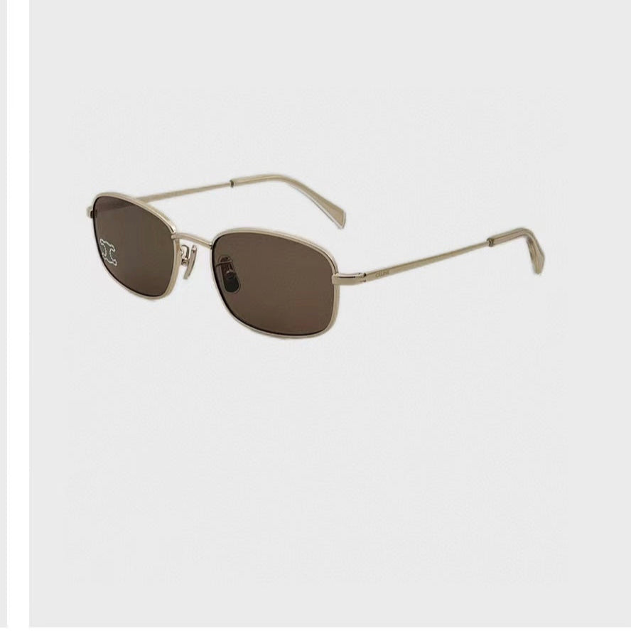 CELINE TRIOMPHE RHINESTONE SUNGLASS CL40285U IN METAL WITH CRYSTALS
