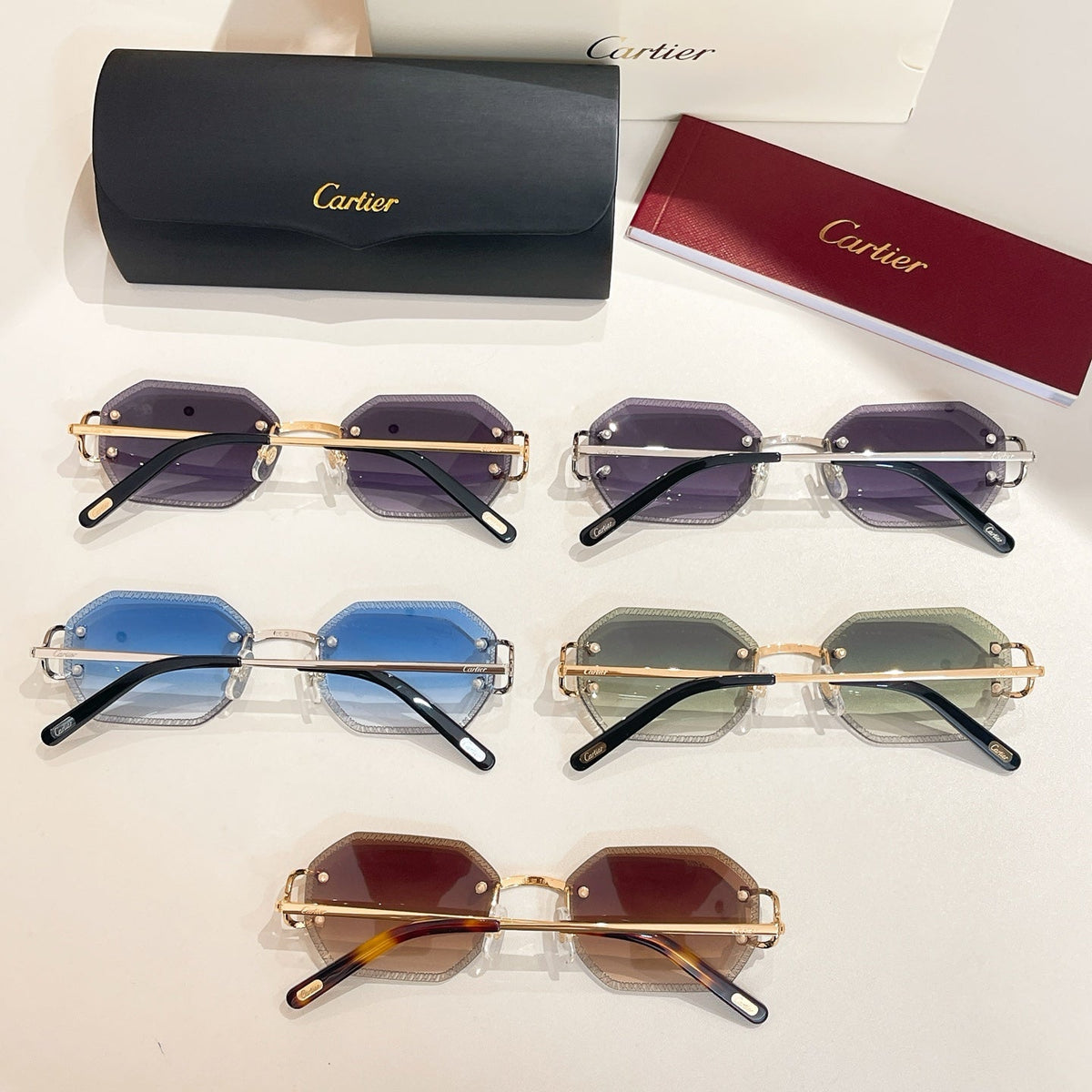 C DE RIMLESS GEOMETRIC FRAME SUNGLASSES CT0092O IN METAL