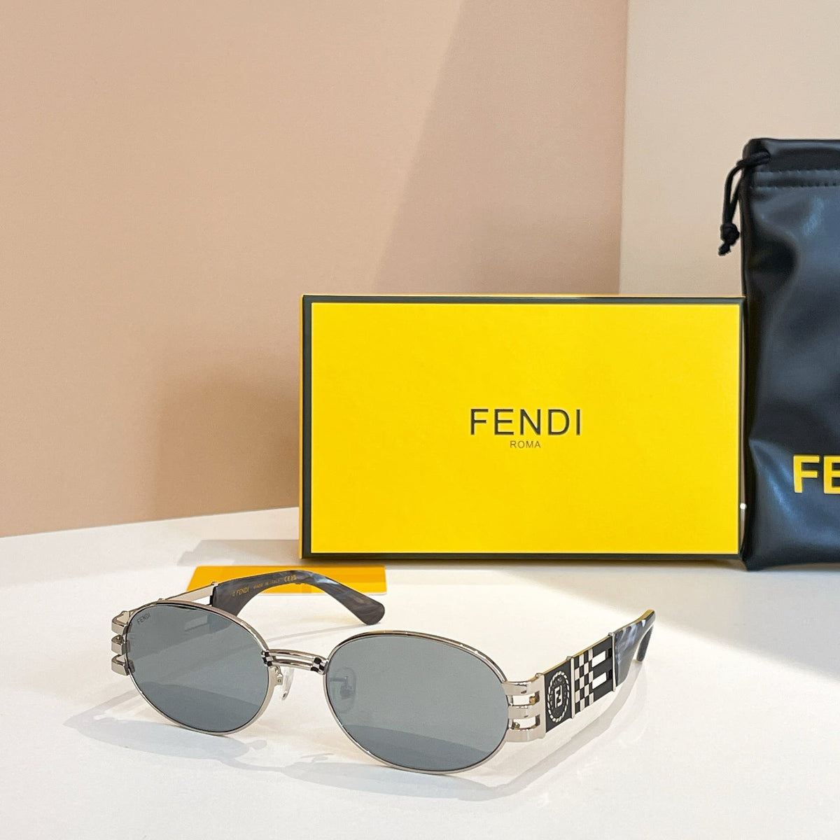 FIRST CRYSTAL OVAL FRAME SUNGLASSES 7028 IN METAL