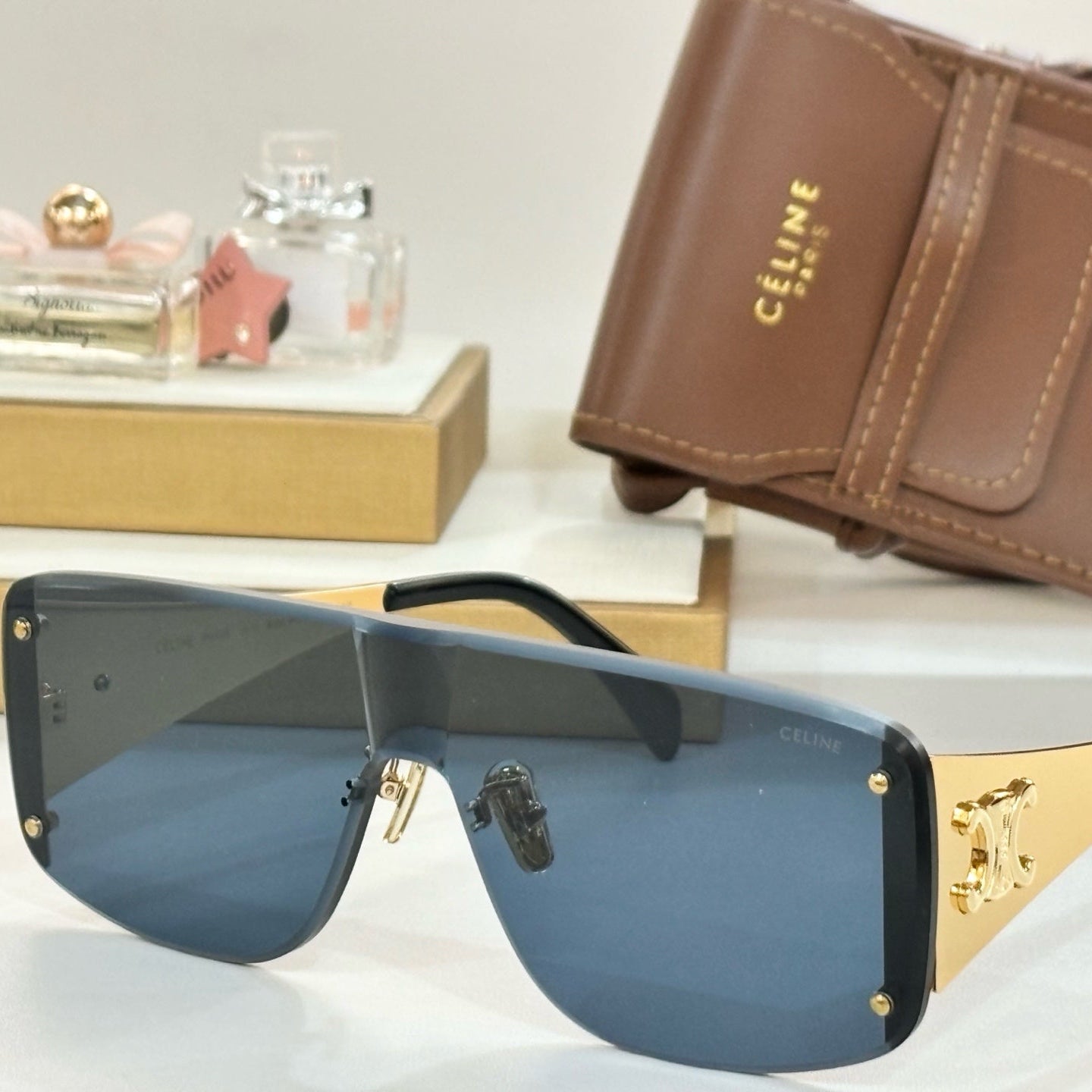 CELINE TRIOMPHE RACER SUNGLASS CL42014 IN METAL