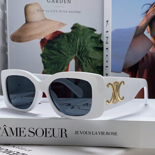 CELINE TRIOMPHE SUNGLASSES 548599 IN WHITE ACETATE
