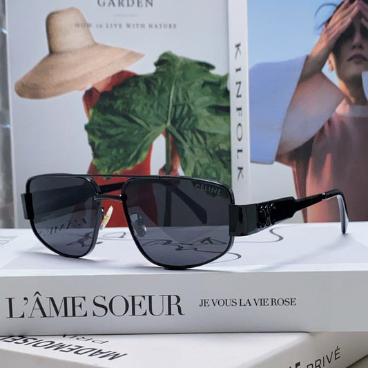 CELINE TRIOMPHE SUNGLASS 512996 IN BLACK METAL