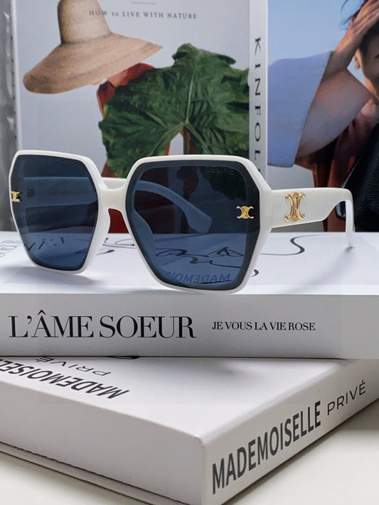 CELINE TRIOMPHE SUNGLASSES 552771 IN WHITE ACETATE