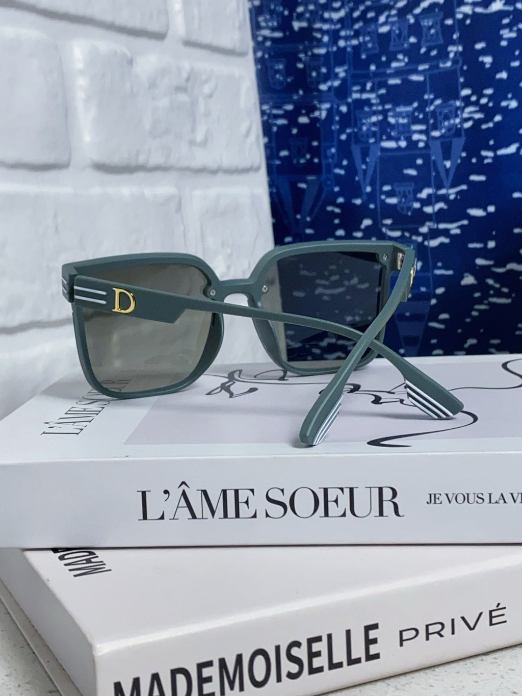 DIOR MONTAIGNE SUNGLASS 560860 IN TAN GREEN ACETATE