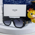 CELINE TRIOMPHE SQUARE SUNGLASS  566743 IN BLACK ACETATE GRADIENT SMOKE LENSES