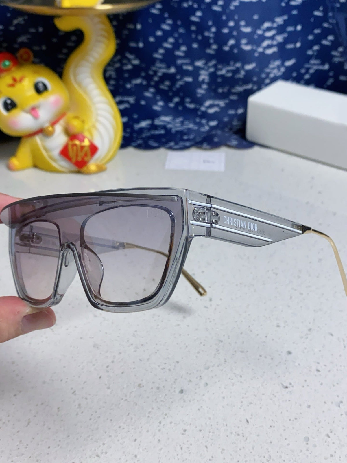 DIOR MONTAIGNE SUNGLASS CLUB M7U IN GREY CLEAR ACETATE