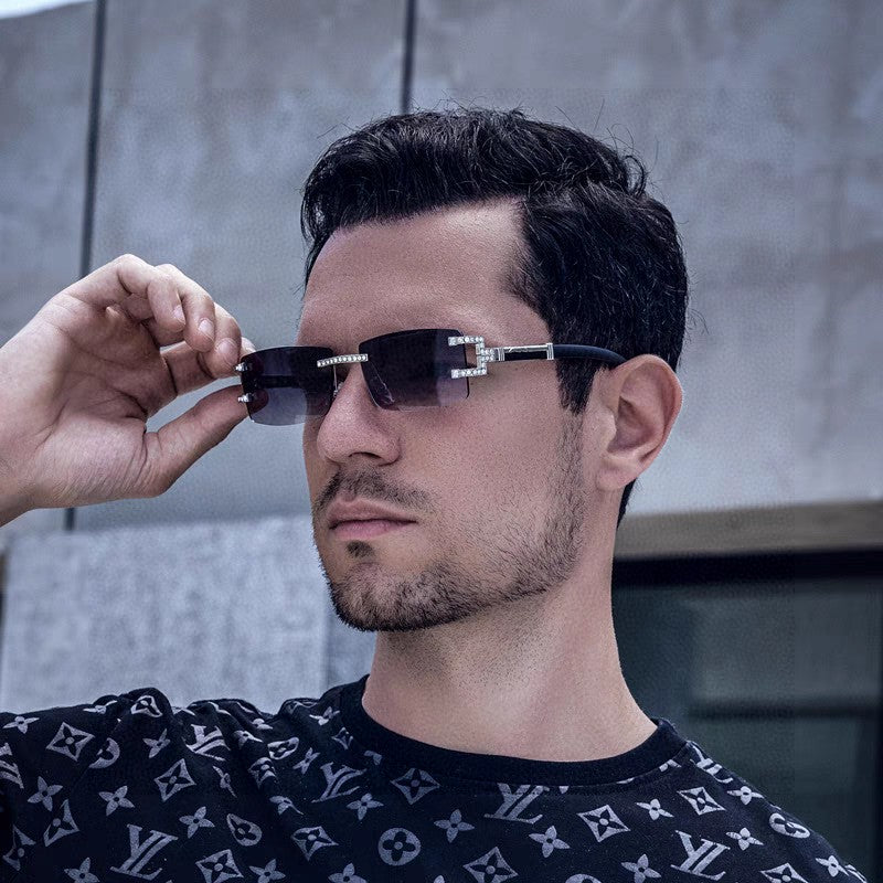 CRYSTAL STUDDED C DE RECTANGULAR FRAME SUNGLASSES 533159 IN METAL
