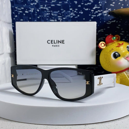 CELINE TRIOMPHE SUNGLASS 566216 IN BLACK AND WHITE ACETATE