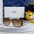 CELINE TRIOMPHE SUNGLASS 533218 IN IVORY ACETATE CAMEL LENSES