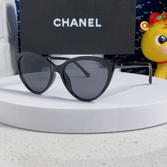 CHANEL CAT EYE SUNGLASSES CH3393 IN BLACK ACETATE BLACK LENSES
