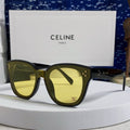 CELINE SQUARE SUNGLASS 575840 IN BLACK ACETATE GREEN LENSES