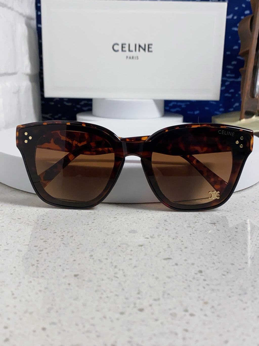 CELINE SQUARE SUNGLASS 575844 IN HAVANA ACETATE