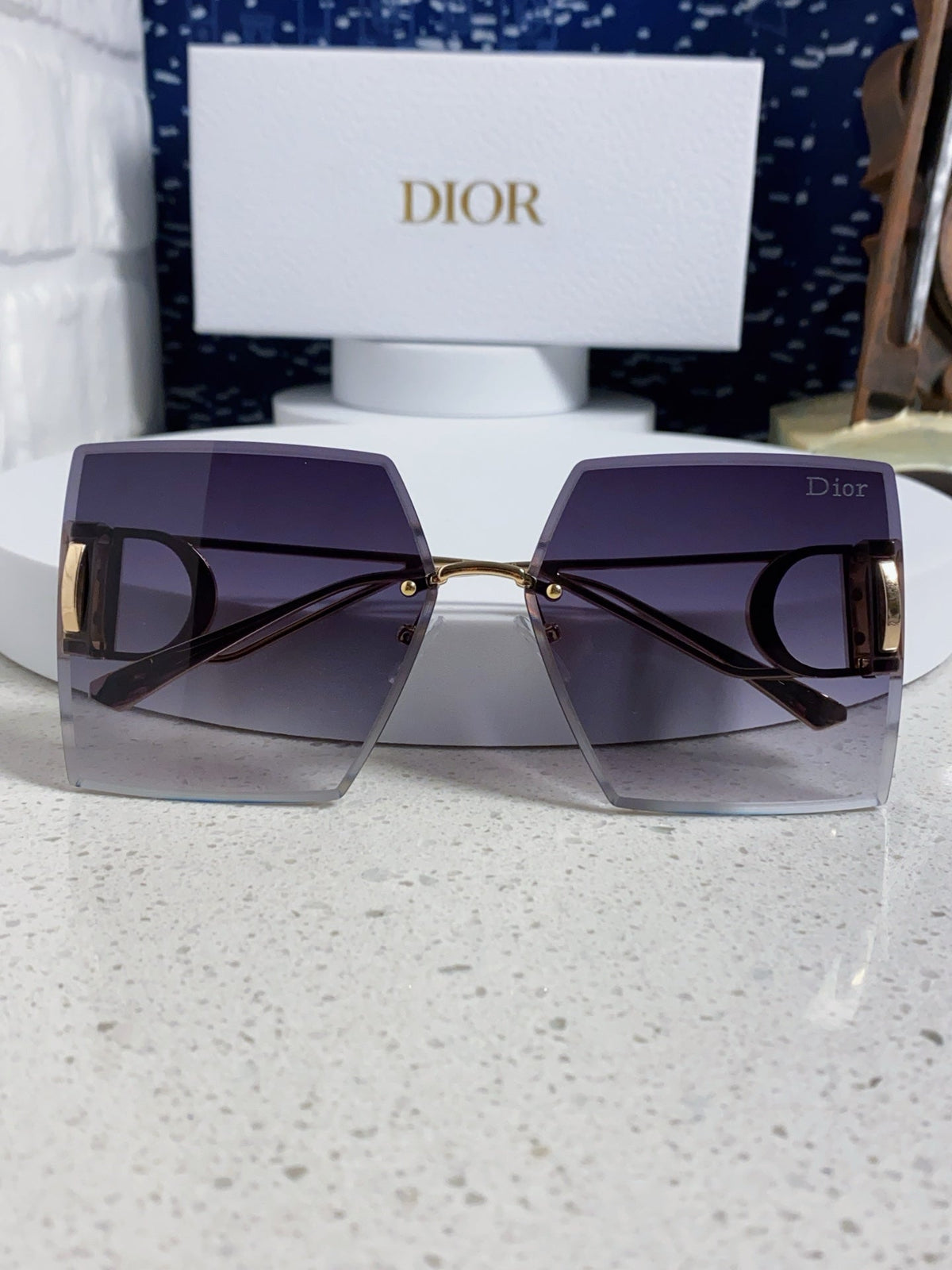 DIOR 30MONTAIGNE S7U SUNGLASS 578109 IN GOLD METAL GREY SMOKE LENSES