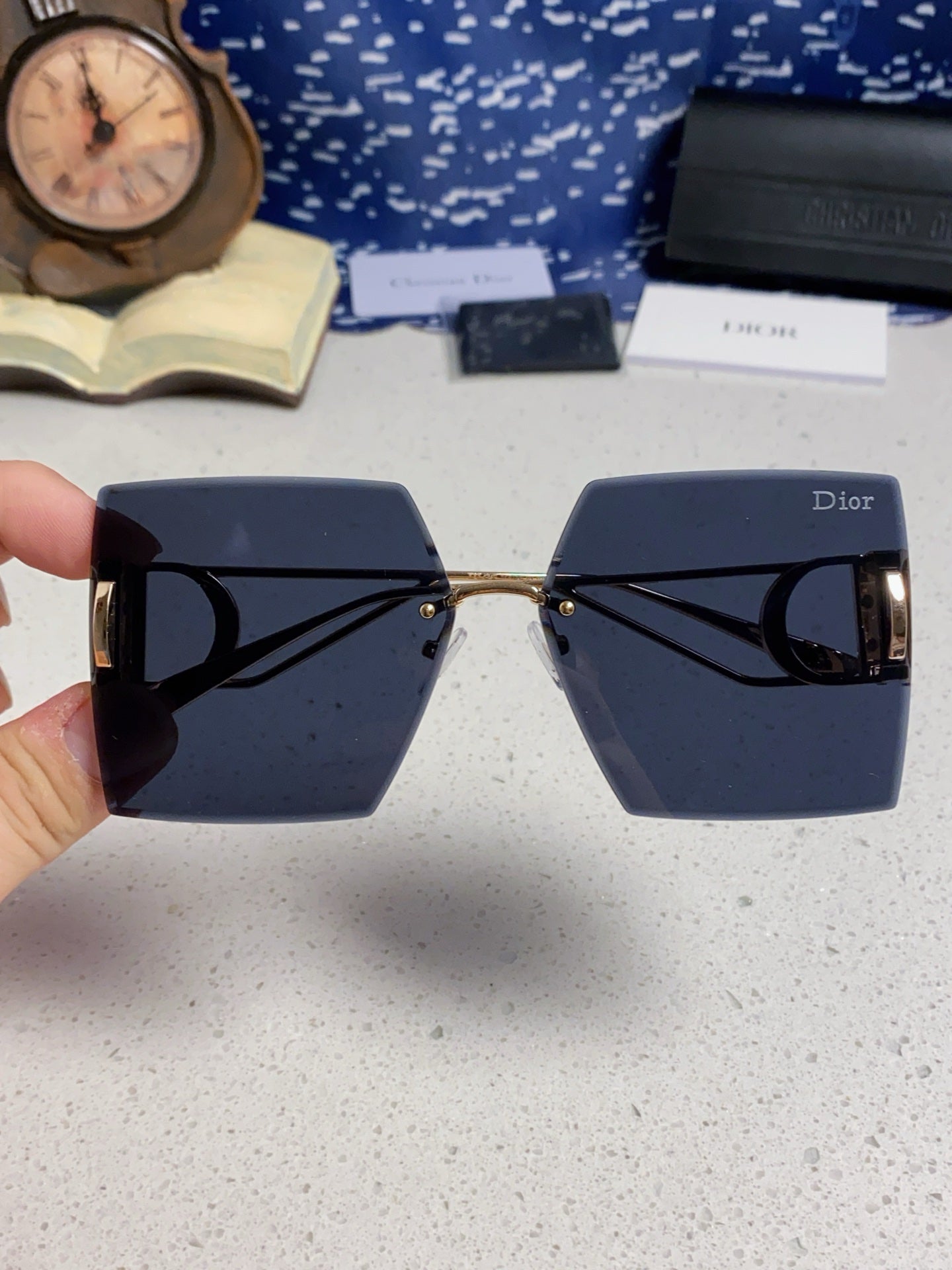 DIOR 30MONTAIGNE S7U SUNGLASS 578110 IN GOLD METAL GREY LENSES
