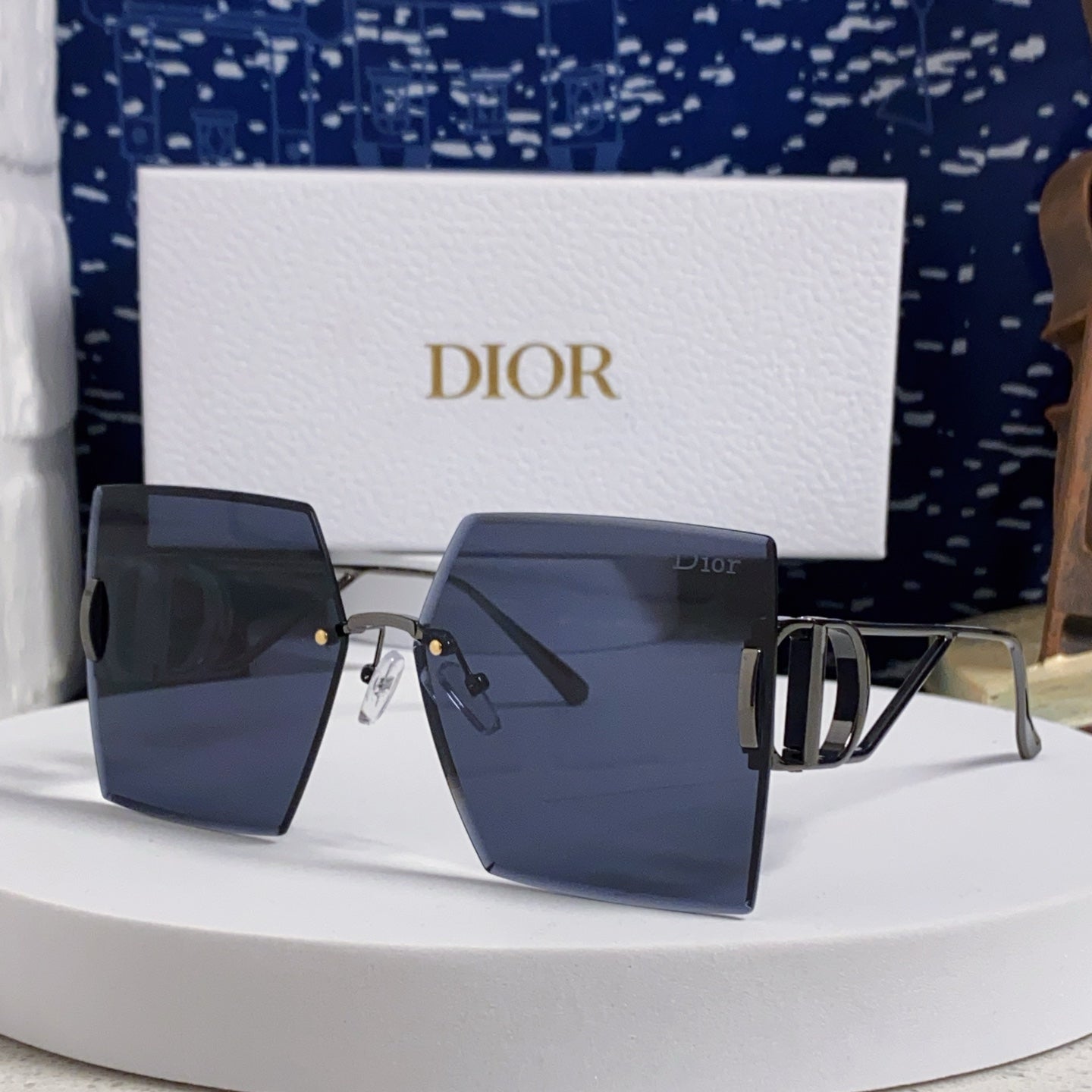 DIOR 30MONTAIGNE S7U SUNGLASS 578111 IN BLACK METAL GREY LENSES